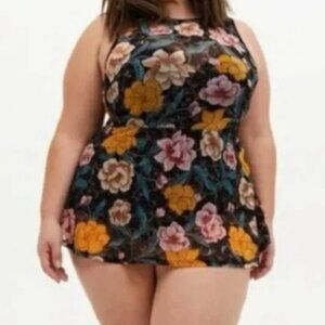 TORRID FLORAL SWIM DRESS Plus Size:2